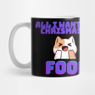 Christmas Cat want food ,cat art Mug